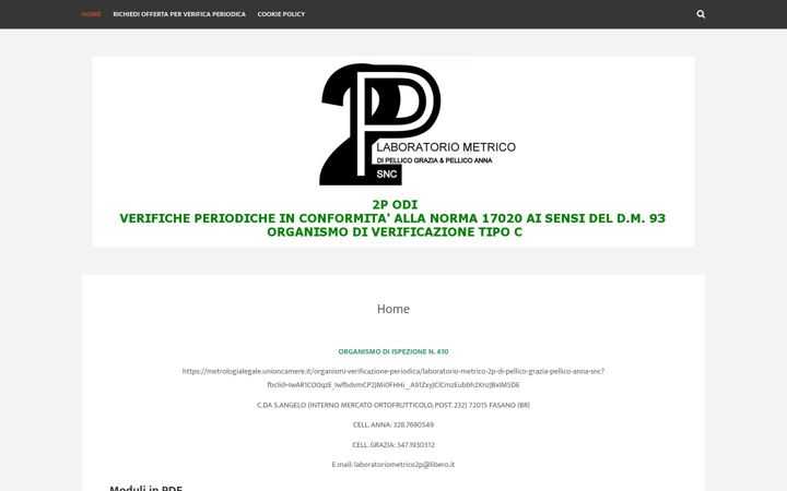 Screenshot of laboratoriometrico2p.it
