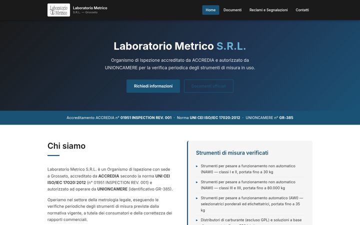 Screenshot of laboratoriometricogr.it