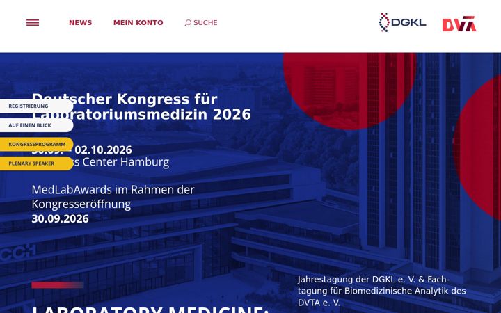 Zrzut ekranu laboratoriumsmedizin-kongress.de