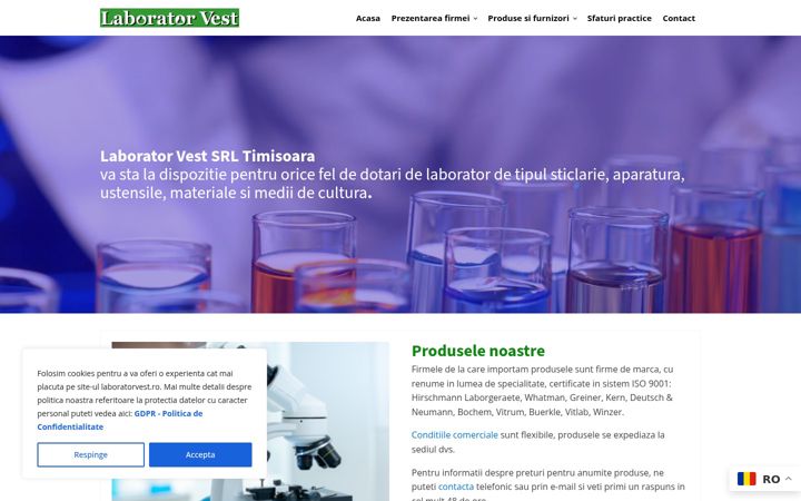 Screenshot of laboratorvest.ro