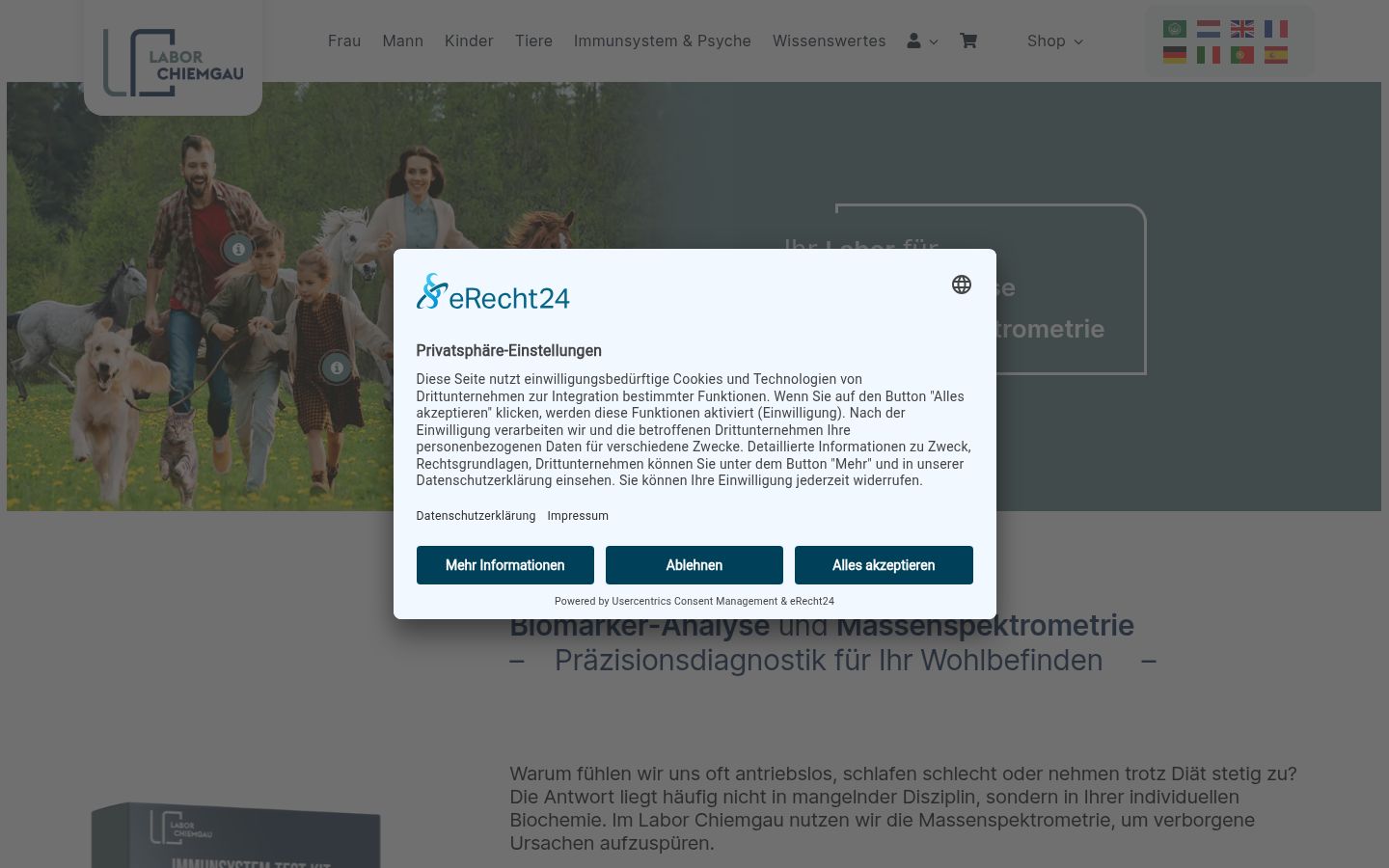 Screenshot of the consent banner shown before any interaction