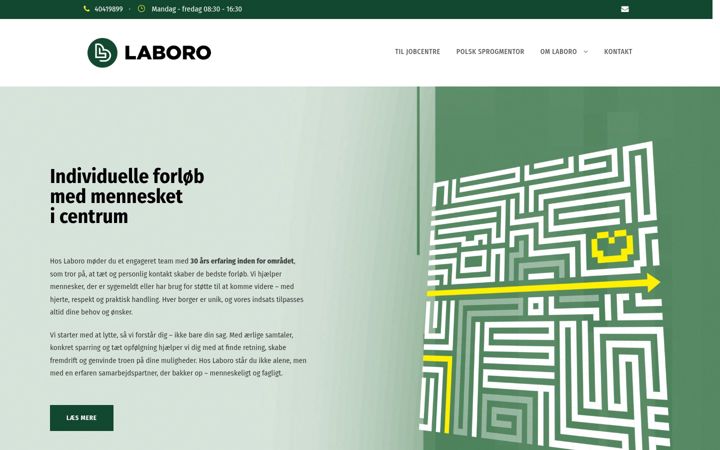 Screenshot of laboro.dk