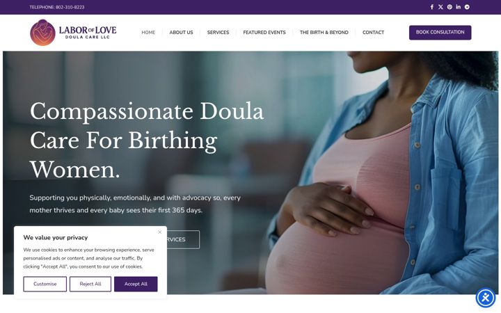 Screenshot of laboroflovedoulacare.org