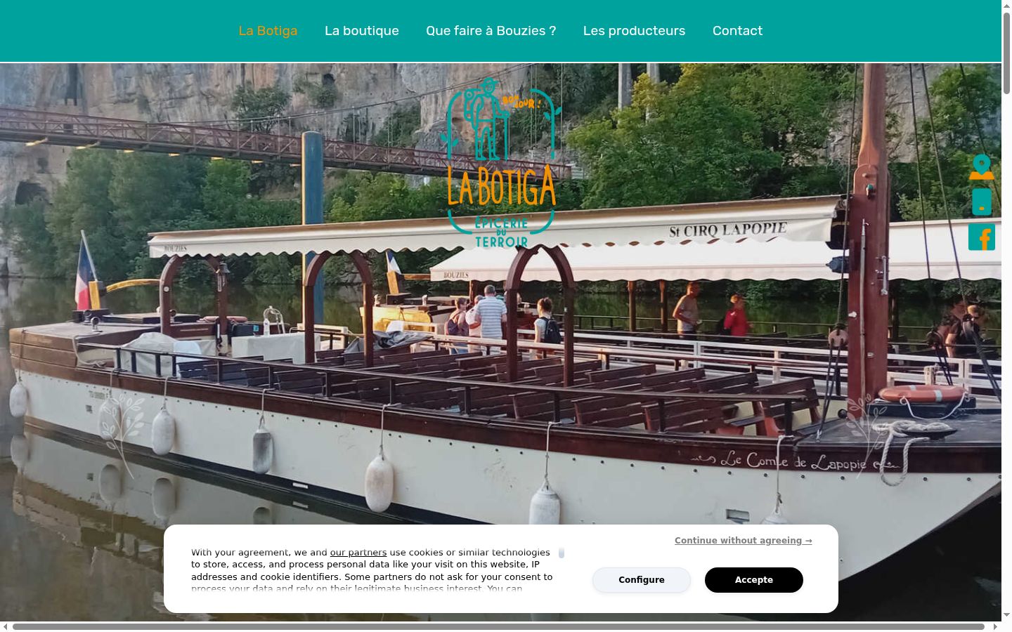 Screenshot del banner di consenso mostrato prima di qualsiasi interazione