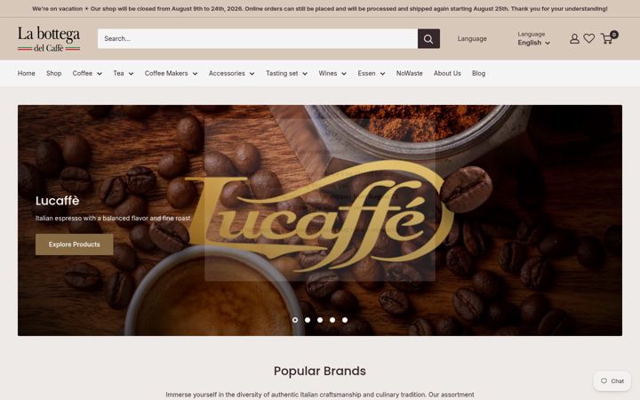 Screenshot of labottega-delcaffe.ch