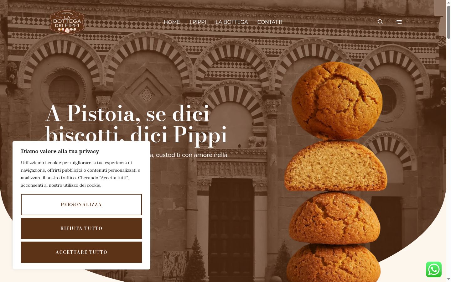 Screenshot del banner di consenso mostrato prima di qualsiasi interazione