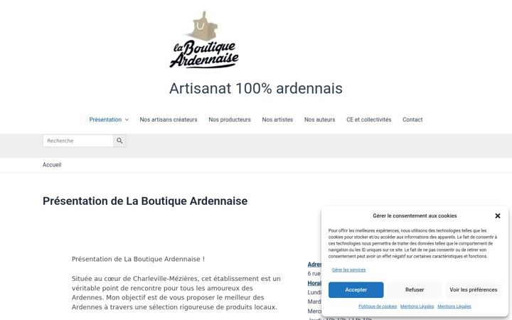 Screenshot of laboutiqueardennaise.fr