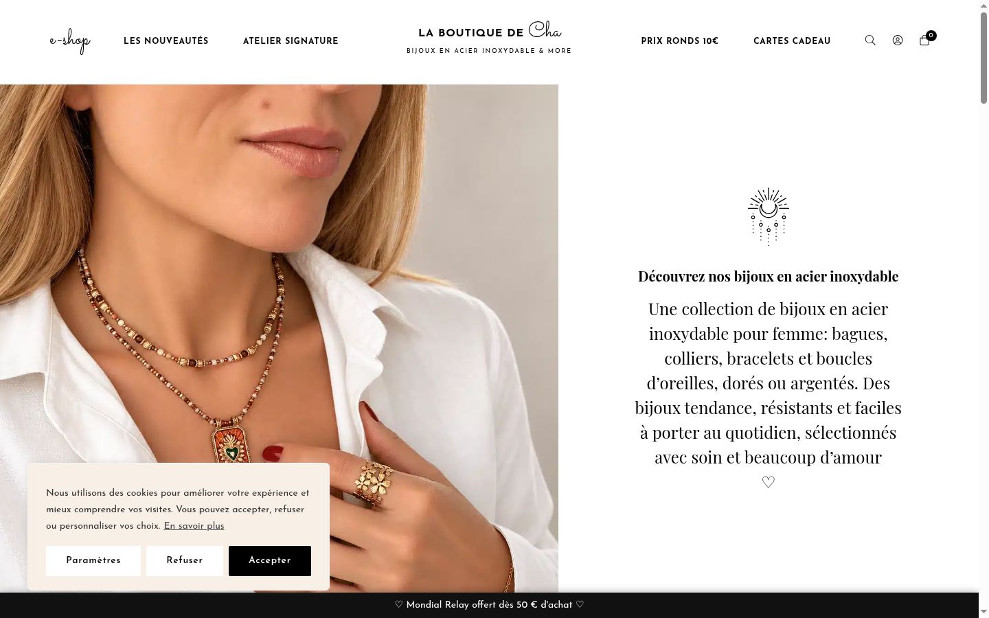 Capture d'écran de la bannière de consentement affichée avant toute interaction