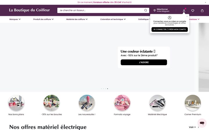 Screenshot of laboutiqueducoiffeur.ch