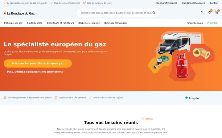 Screenshot of laboutiquedugaz.fr