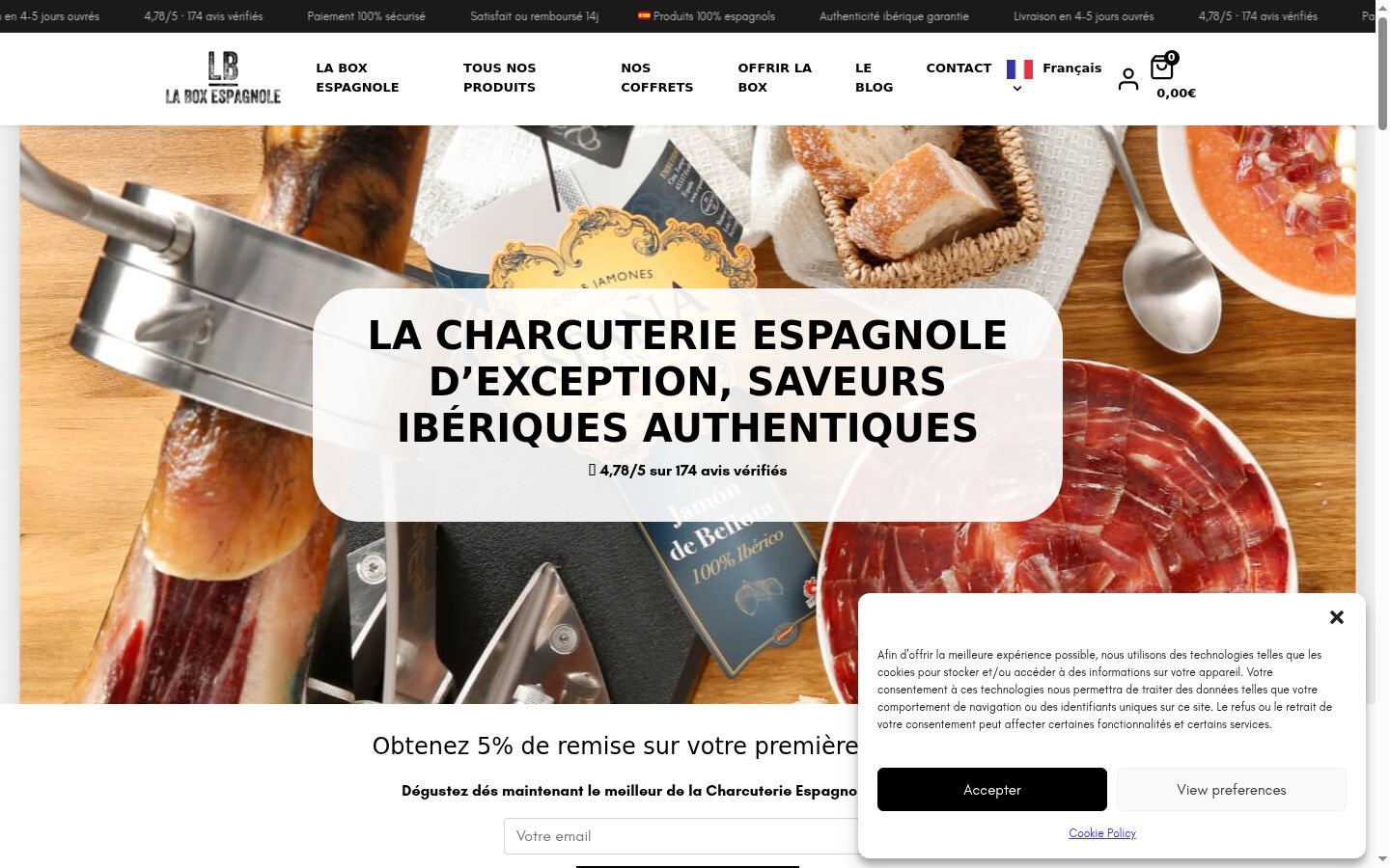 Screenshot del banner di consenso mostrato prima di qualsiasi interazione