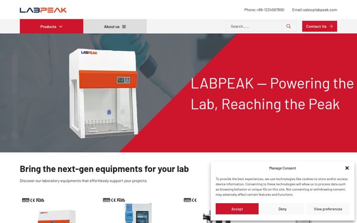 Screenshot of labpeakdemo.com