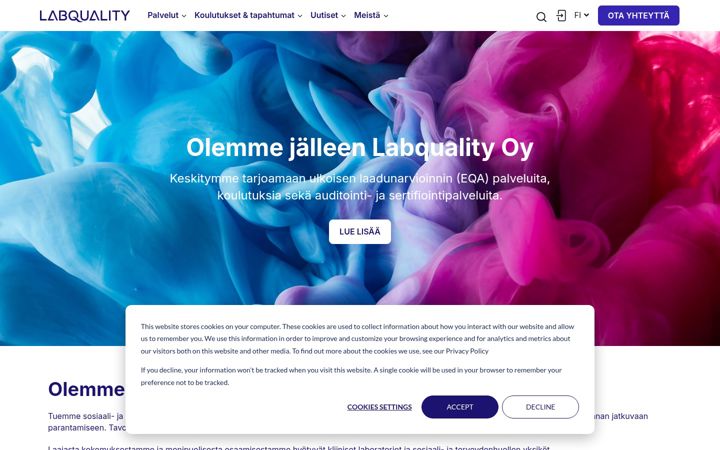 Screenshot of labquality.fi