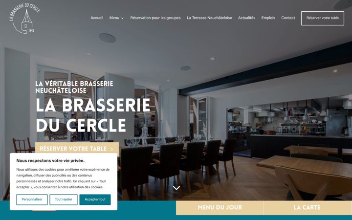 Screenshot of labrasserieducercle.ch