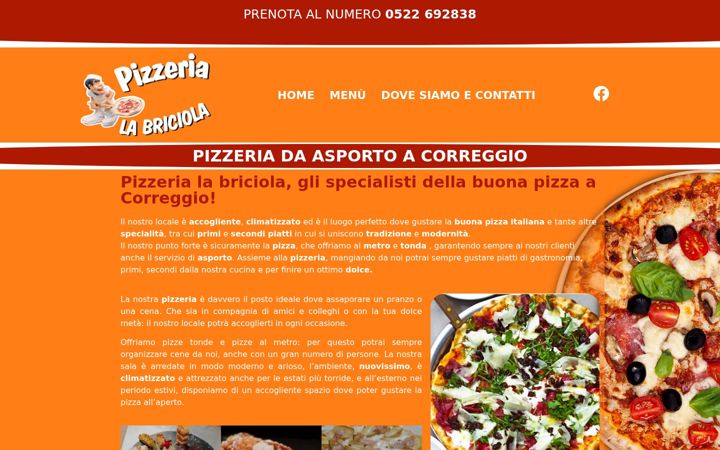 Screenshot of labriciolapizzeria.it