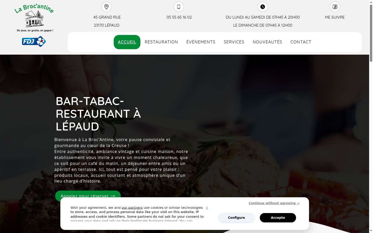 Screenshot del banner di consenso mostrato prima di qualsiasi interazione