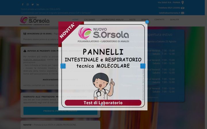 Screenshot of labsantorsola.it