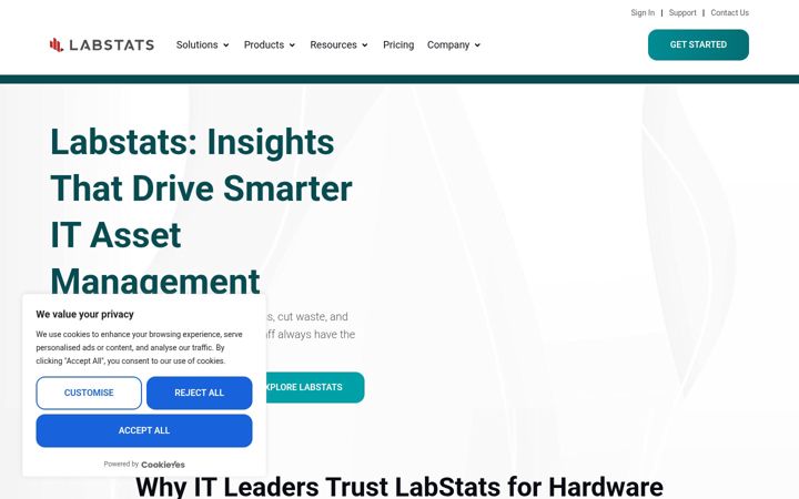 Screenshot of labstats.com