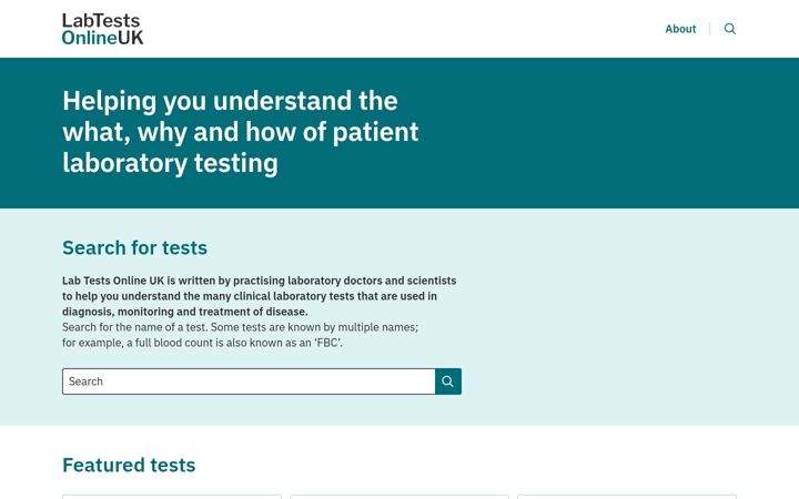 Screenshot of labtestsonline.org.uk