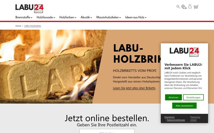 Screenshot of labu-holzbriketts.de