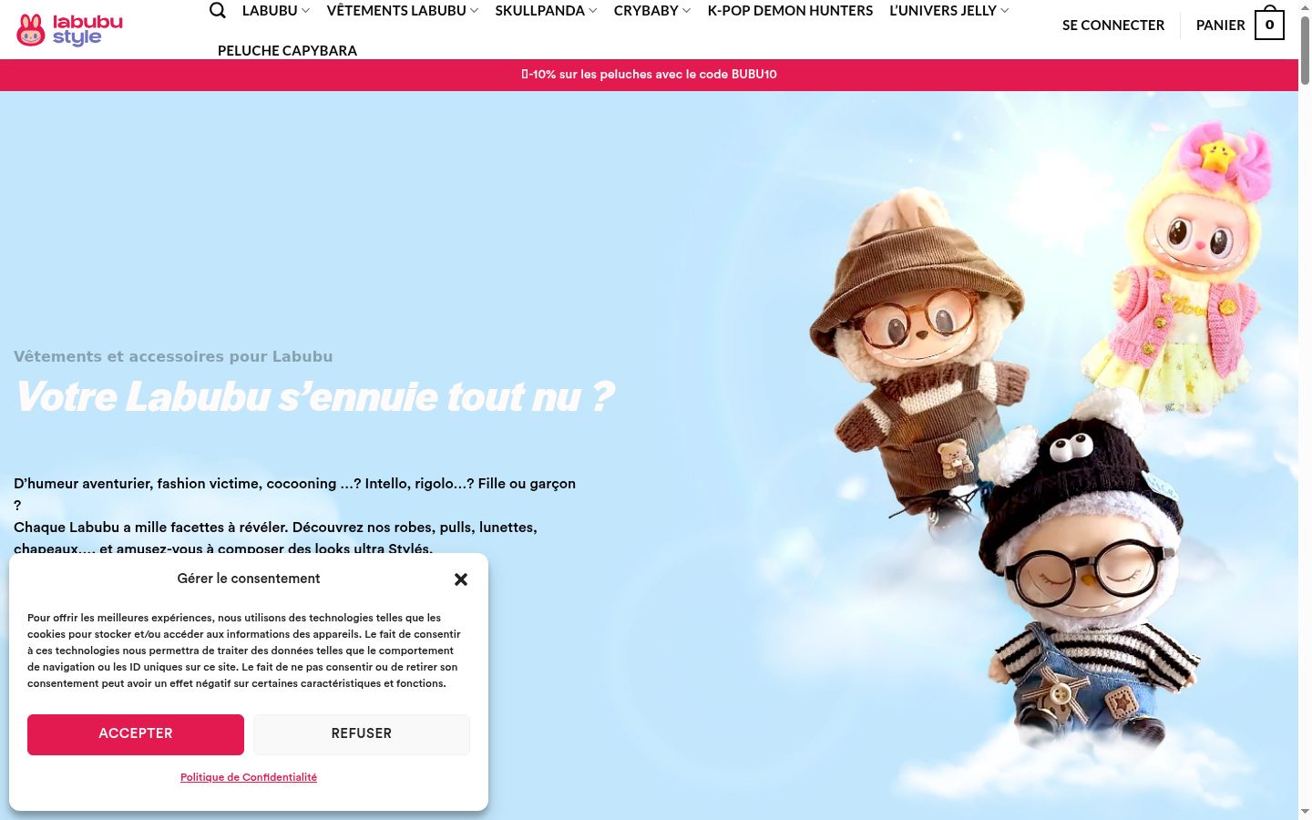 Screenshot van de toestemmingsbanner zoals getoond vóór enige interactie
