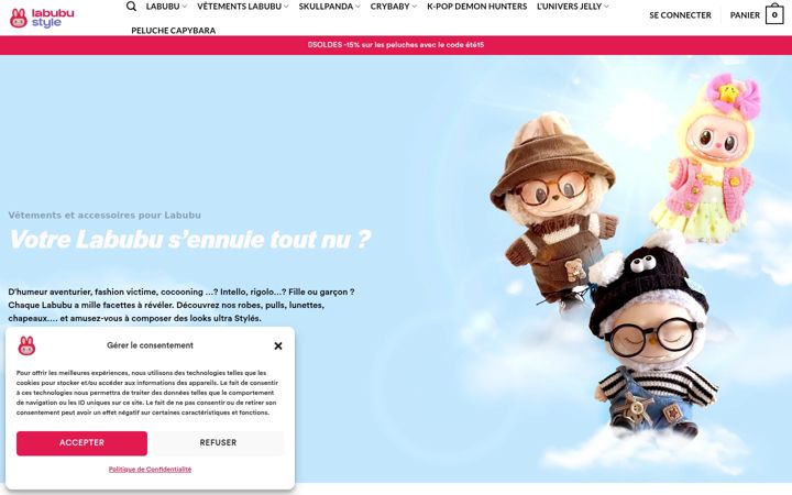 Screenshot of labubustyle.com
