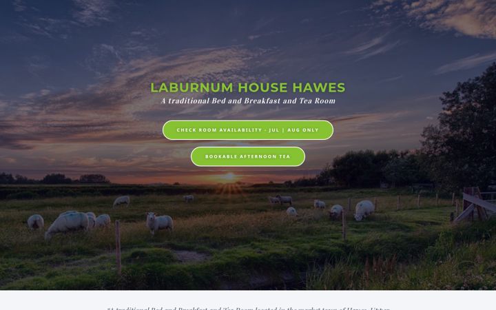Screenshot of laburnumhousehawes.co.uk