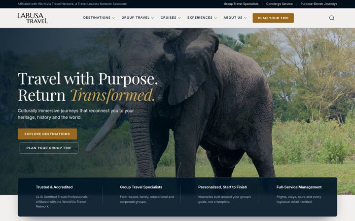 Screenshot of labusatravel.com