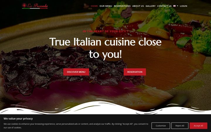 Screenshot of labussola.restaurant