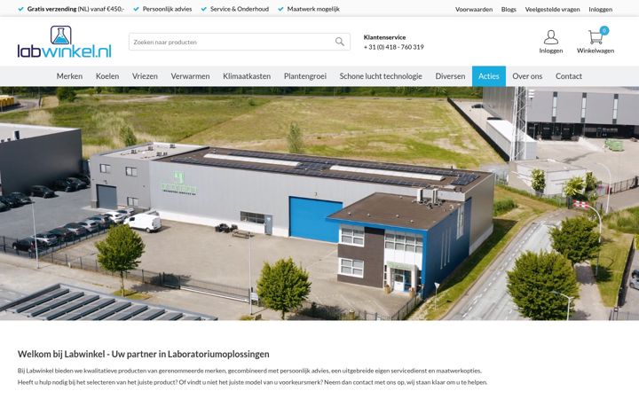 Screenshot of labwinkel.nl