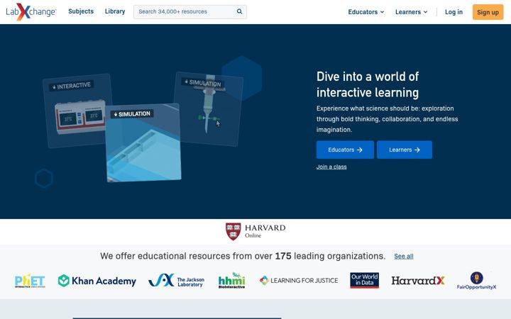 Screenshot von labxchange.org