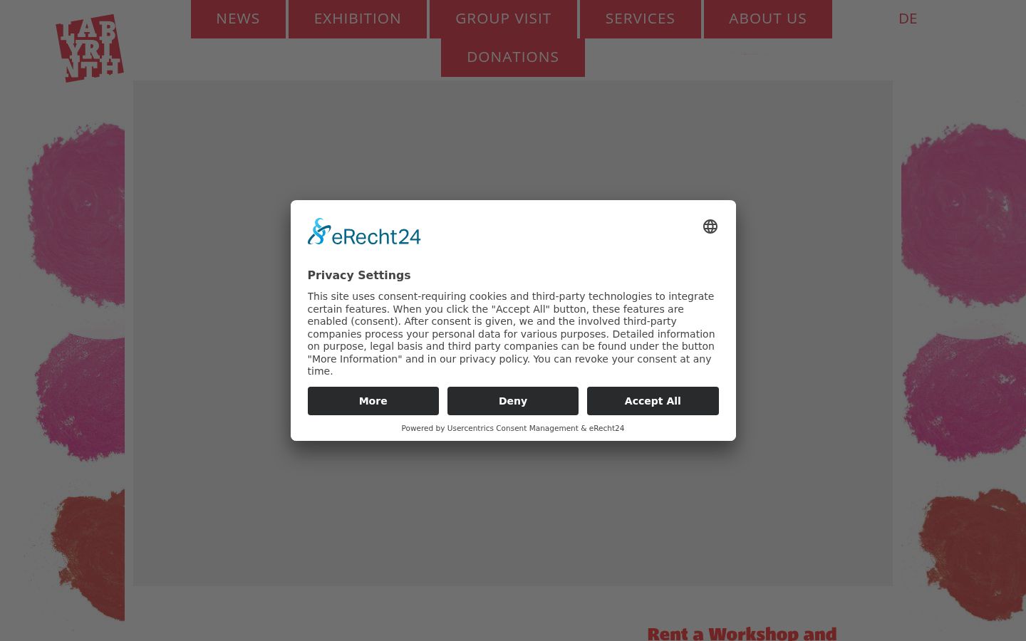 Screenshot del banner di consenso mostrato prima di qualsiasi interazione