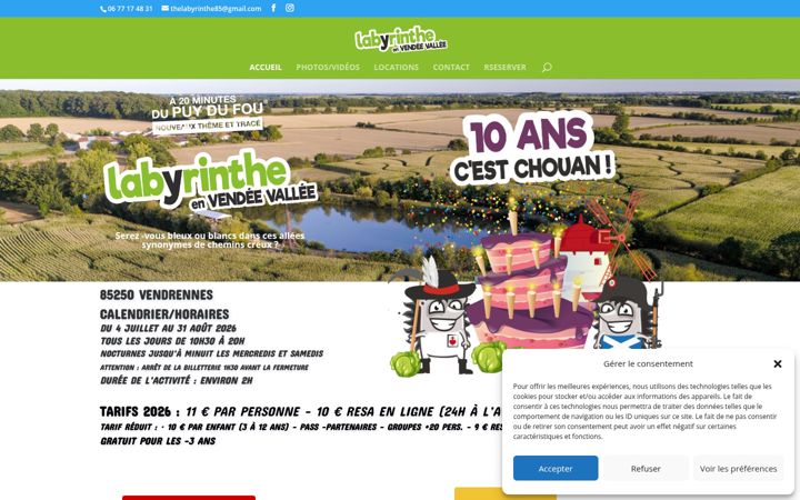 Screenshot of labyrinthevendeevallee.com