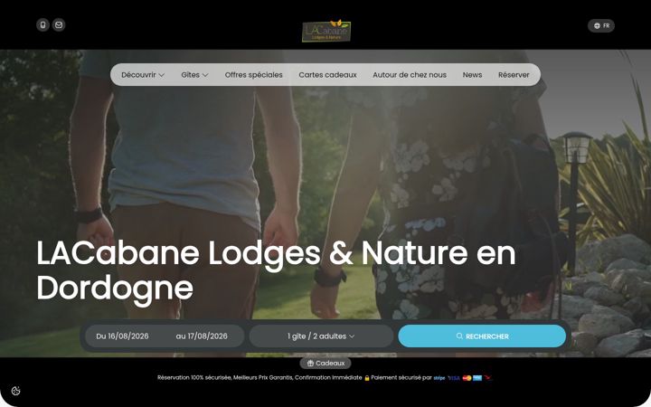 Screenshot of lac-cabane-dordogne.fr