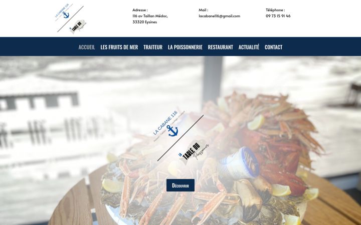 Screenshot of lacabane116-poissonnerie-eysines.fr