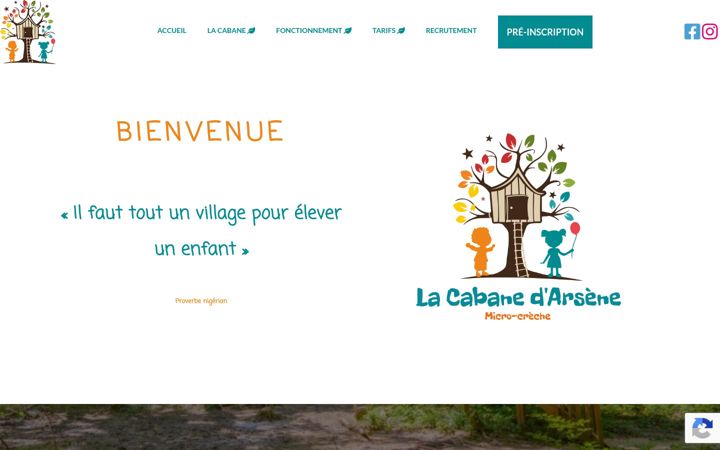 Screenshot of lacabanedarsene.fr