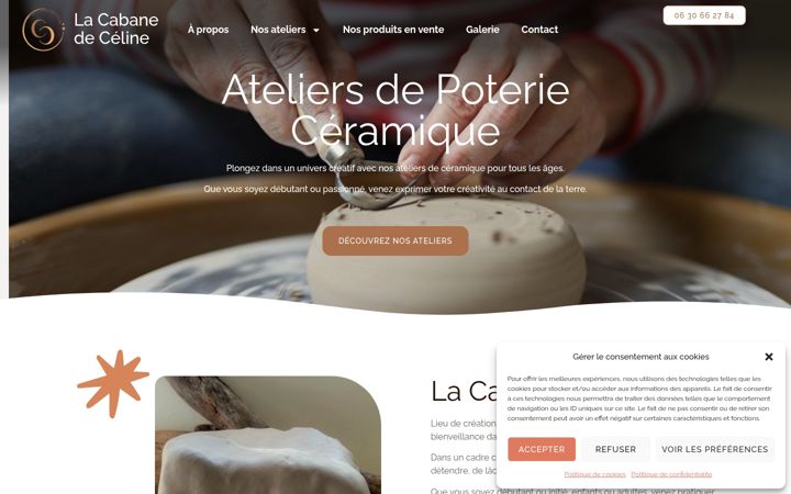 Screenshot of lacabanedeceline.fr