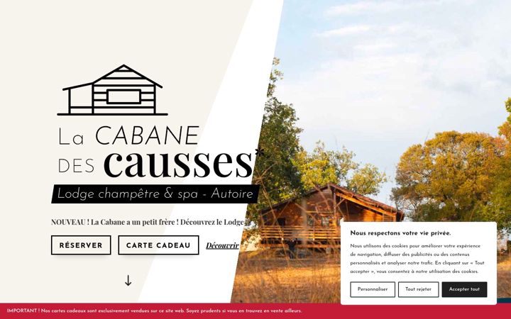Screenshot of lacabanedescausses.com