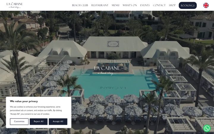 Screenshot of lacabanemarbella.com