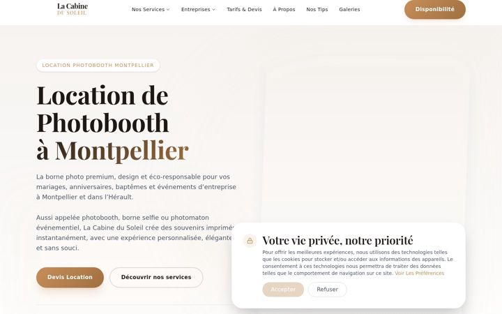 Screenshot of lacabinedusoleil.fr