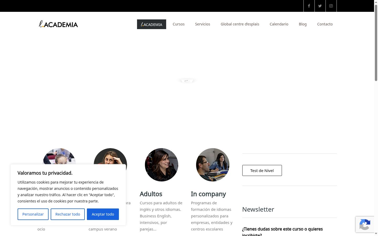 Screenshot of the consent banner shown before any interaction
