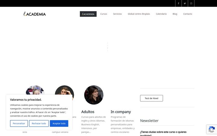 Screenshot of lacademiaidiomas.com