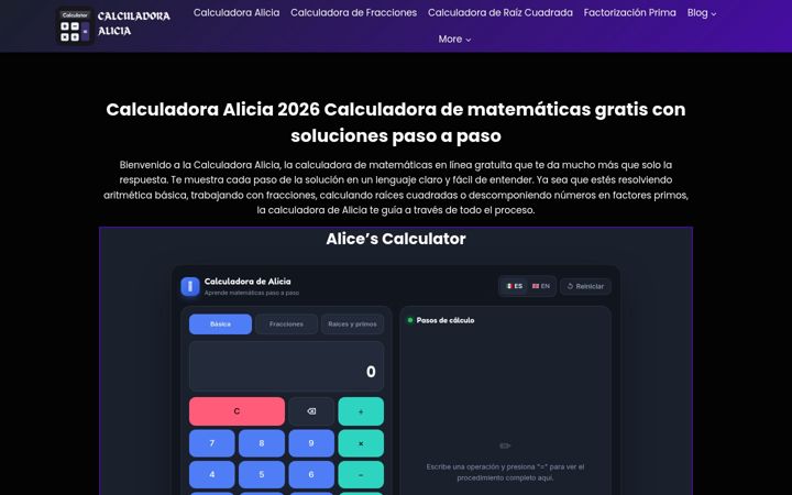 Screenshot of lacalculadoradealicia.com.mx