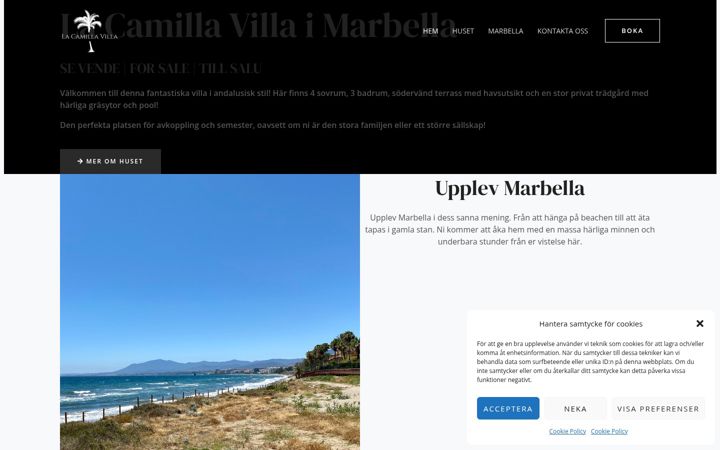 Screenshot of lacamillavilla.se