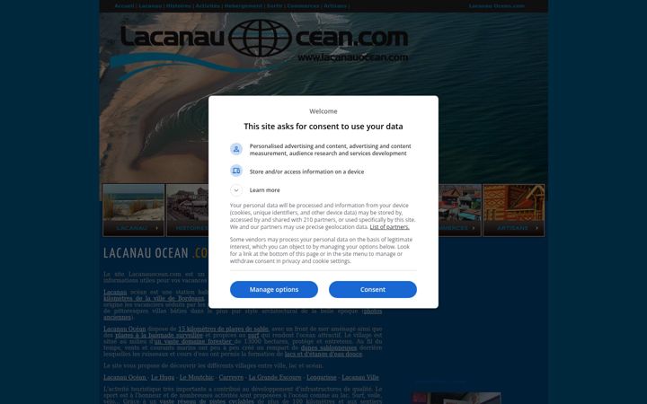 Screenshot of lacanauocean.com