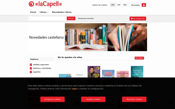 Screenshot of lacapell-biblioteques.com