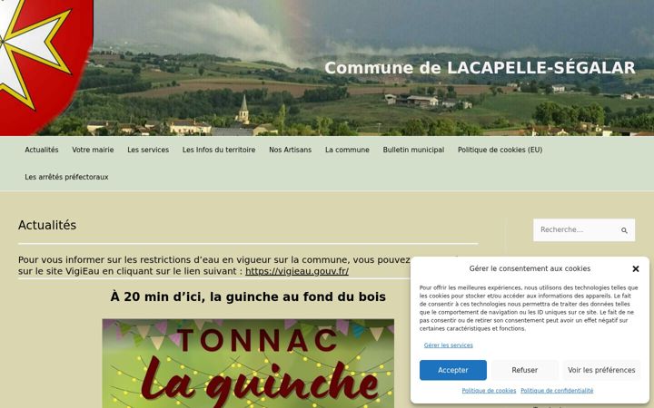 Screenshot of lacapelle-segalar.fr