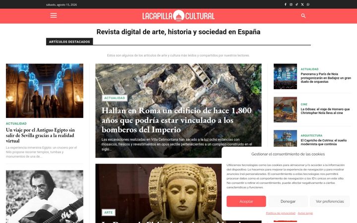 Screenshot of lacapillacultural.com