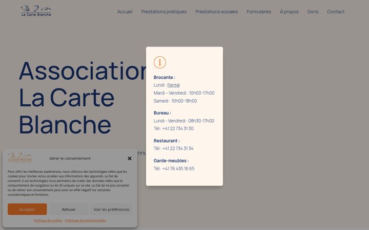 Screenshot of lacarteblanche.ch