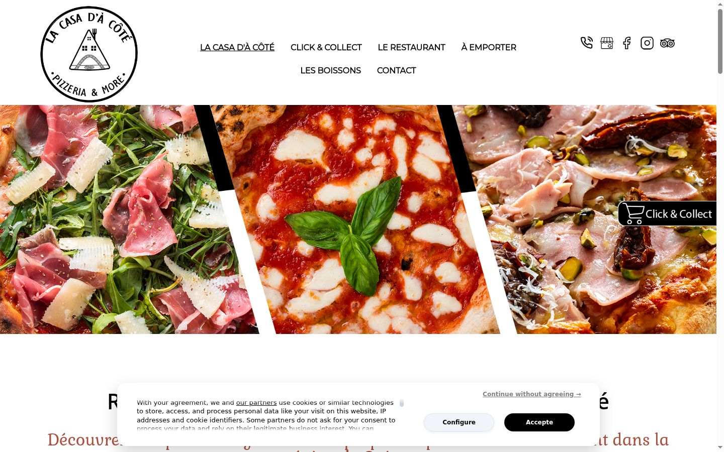 Screenshot del banner di consenso mostrato prima di qualsiasi interazione